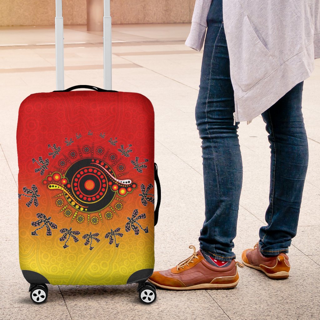 Aboriginal Luggage Cover - Circle Pattern - Vibe Hoodie Shop