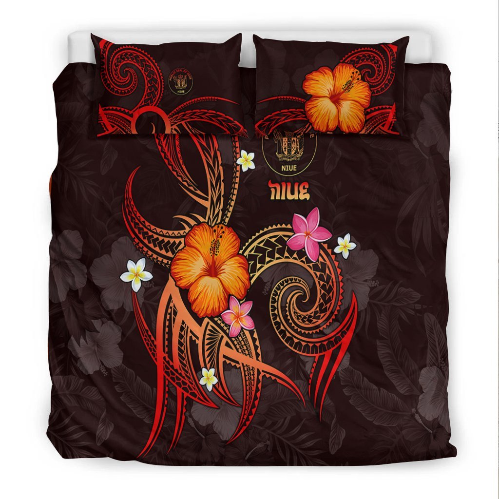Niue Polynesian Bedding Set - Legend of Niue (Red) - Vibe Hoodie Shop