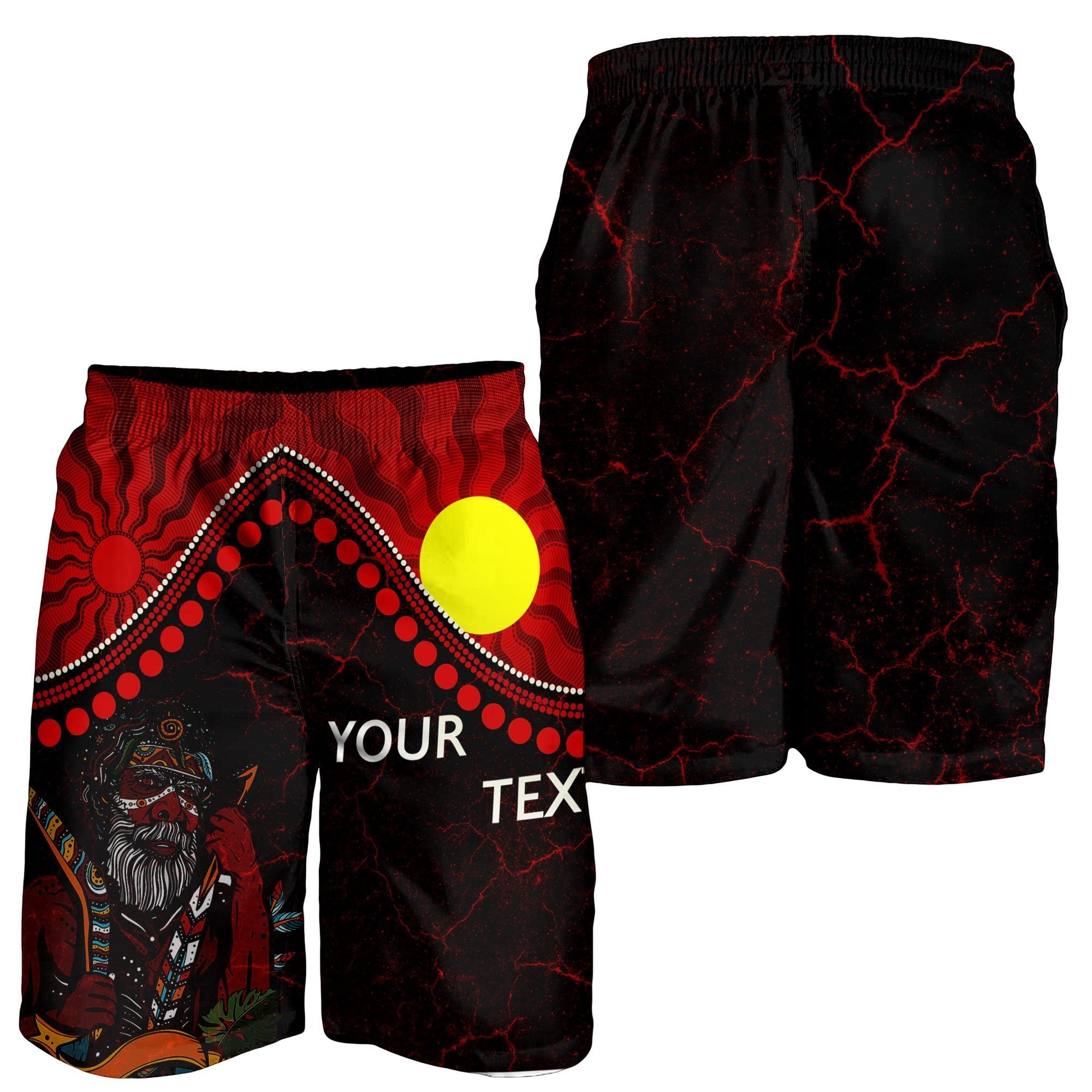 Custom Aboriginal pt - Indigenous People And Sun Men Shorts - Vibe Hoodie Shop