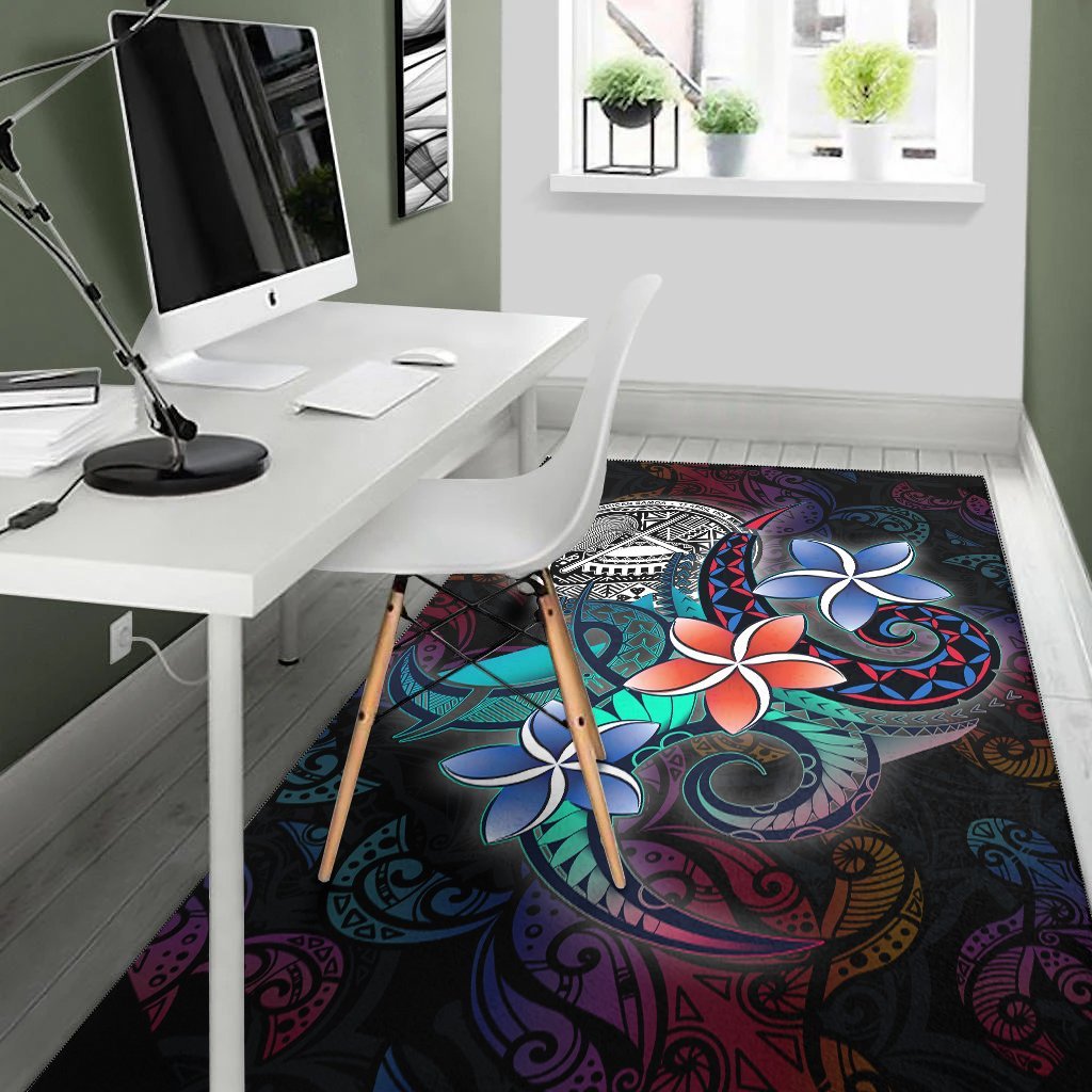 American Samoa Area Rug - Plumeria Flowers Style - Vibe Hoodie Shop