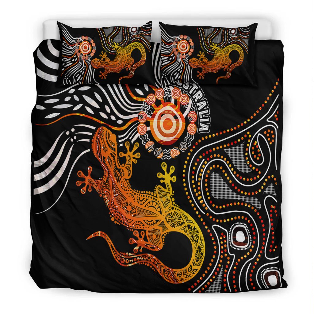 Aboriginal Bedding Set - Lizard Sunshine - Vibe Hoodie Shop