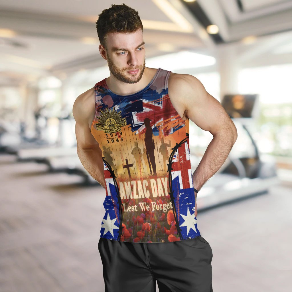 Australia ANZAC Day 2021 Men's Tank Top - ANZAC Day Commemoration 1939 - 1945 - Vibe Hoodie Shop