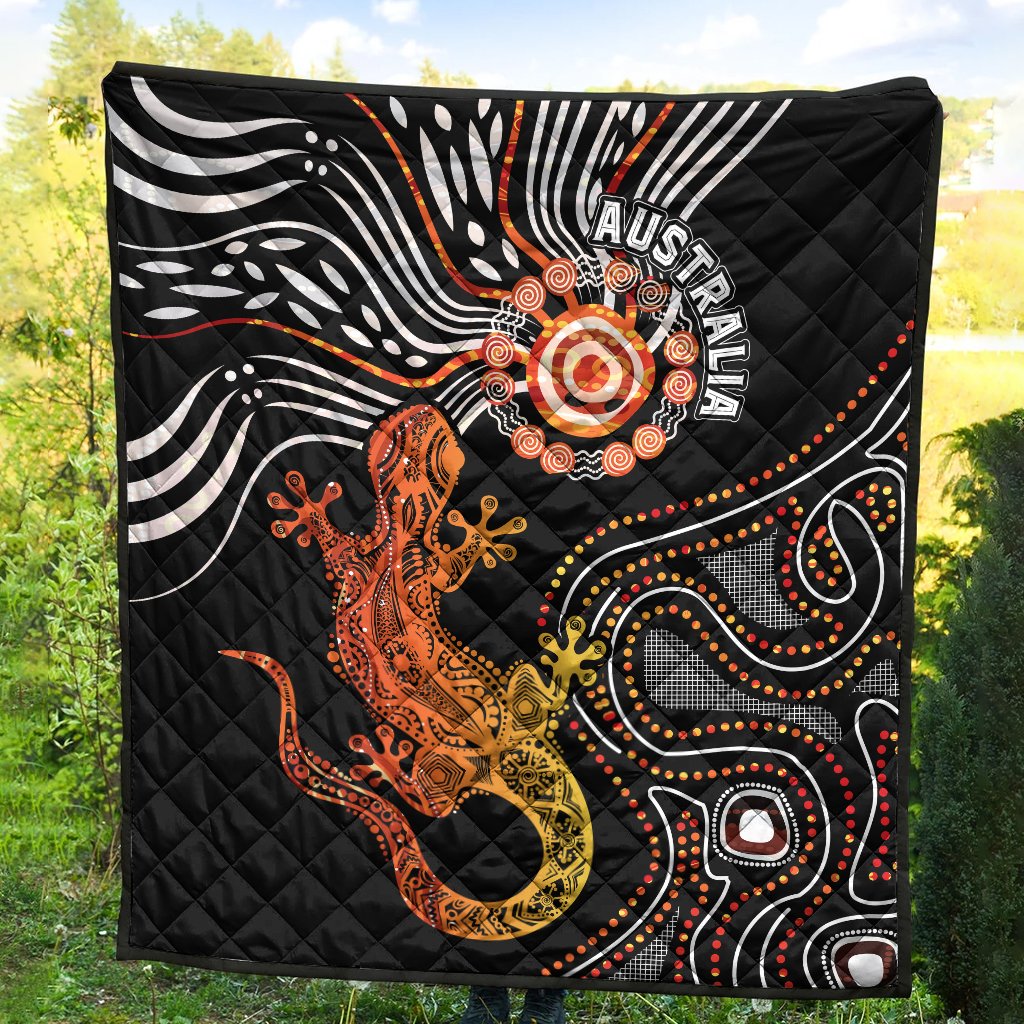 Aboriginal Premium Quilt - Lizard Sunshine - Vibe Hoodie Shop