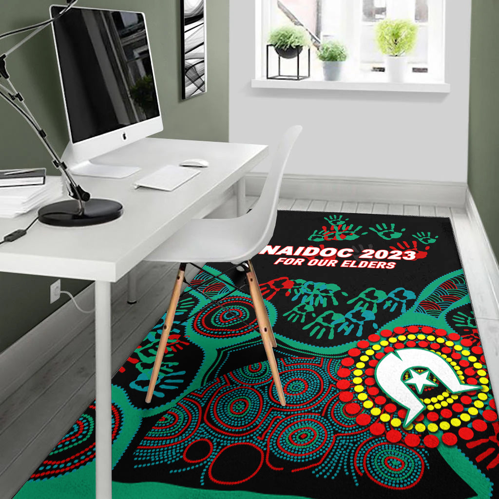 NAIDOC Week 2023 Aboriginal Art For Our Elders Area Rug - - Vibe Hoodie Shop