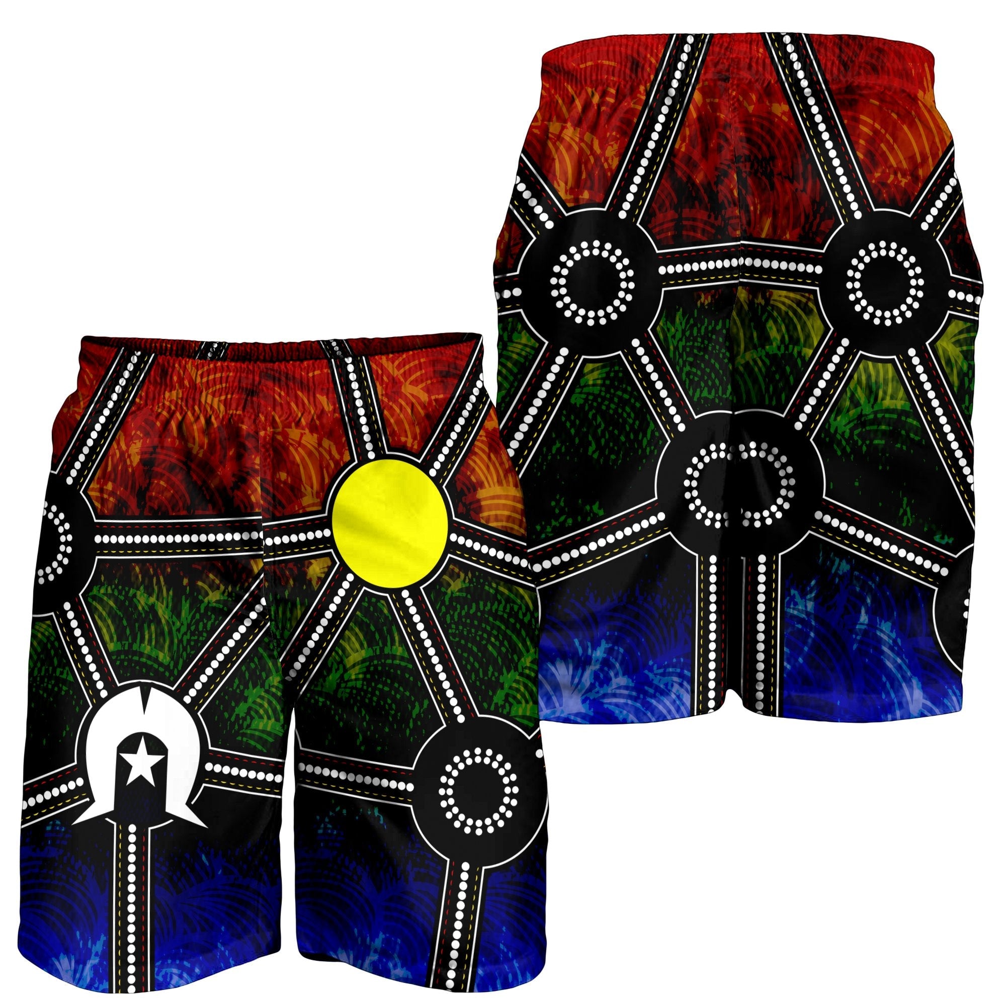 NAIDOC Week 2021 Men Shorts, Aboriginal Geometric Style - Vibe Hoodie Shop