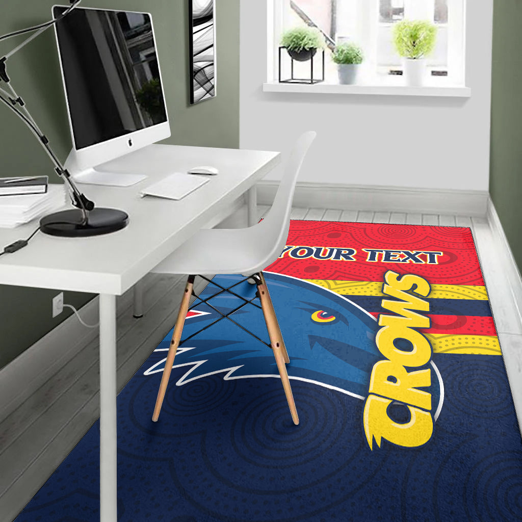 (Custom Personalised) Adelaide Crows Area Rug - Aboriginal Dot Painting - - Vibe Hoodie Shop