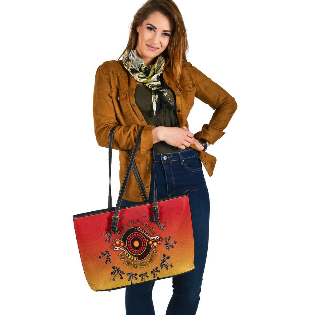 aboriginal-leather-tote-bag-circle-pattern