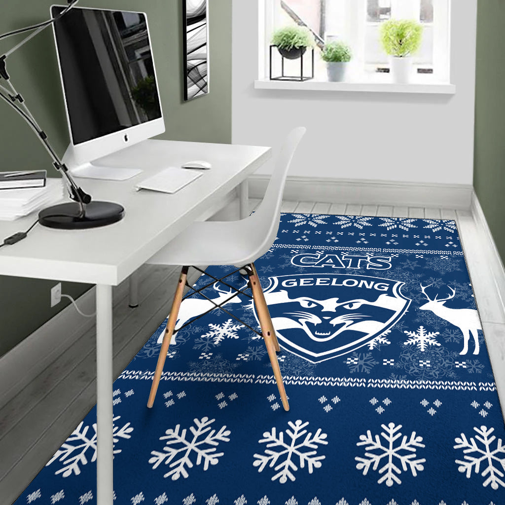 Geelong Cats Area Rug - Christmas Ugly Style - - Vibe Hoodie Shop