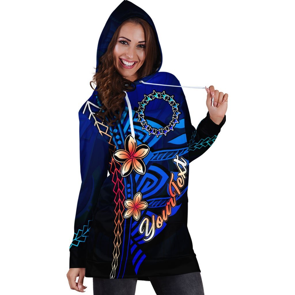 Cook Islands Custom Personalised Hoodie Dress - Vintage Tribal Mountain - Vibe Hoodie Shop