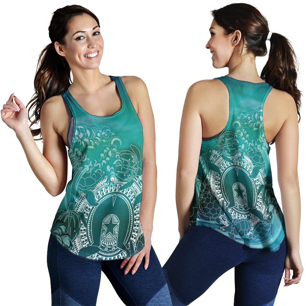 Aboriginal Women's Racerback Tank, Torres Strait Islands in Wave - Vibe Hoodie Shop