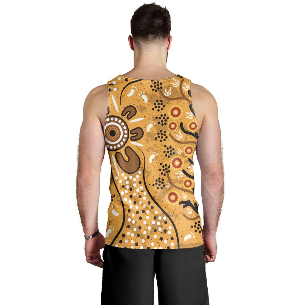 Men's Tank Top - Aboriginal Art In Spring Style - Vibe Hoodie Shop