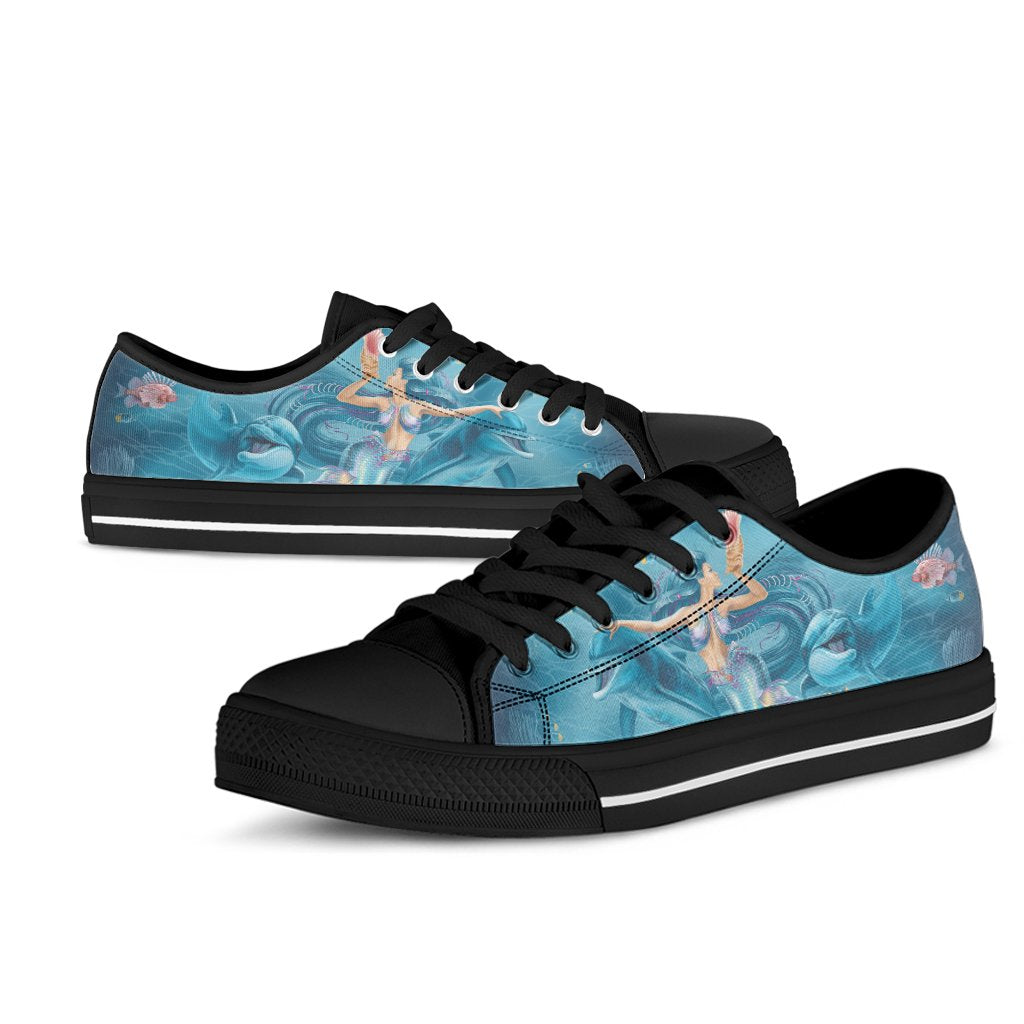 Low Top Shoes - Australia Beautiful Mermaid With Dolphin - Vibe Hoodie Shop