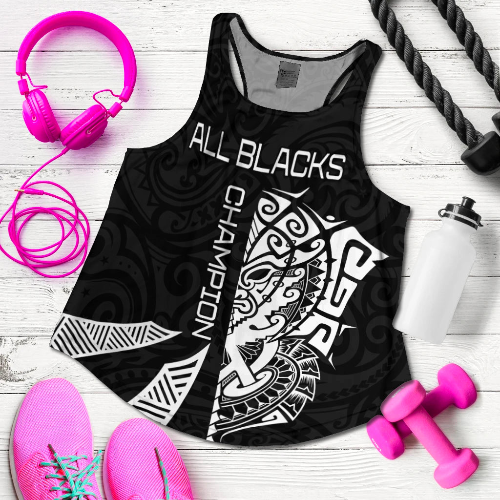 New Zealand Rugby Women Racerback Tank Haka mix Ta Moko - Vibe Hoodie Shop