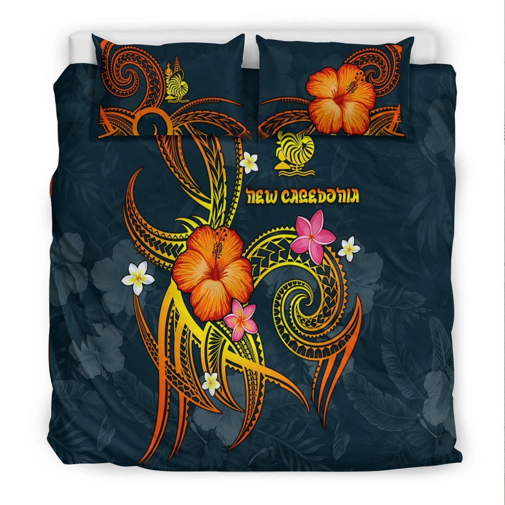 New Caledonia Polynesian Bedding Set - Legend of New Caledonia (Blue) - Vibe Hoodie Shop