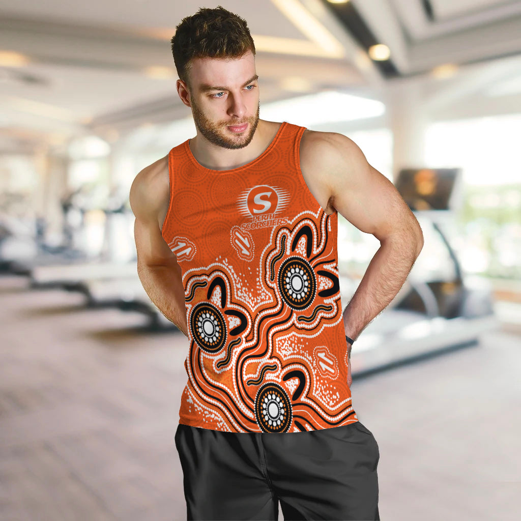 Perth Scorchers Men Tank Top - Aboriginal Art - - Vibe Hoodie Shop