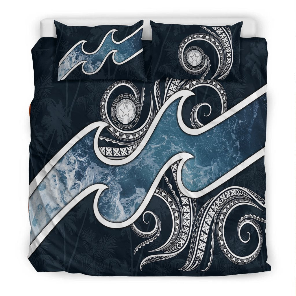 Northern Mariana Islands Polynesian Bedding Set - Ocean Style - Vibe Hoodie Shop