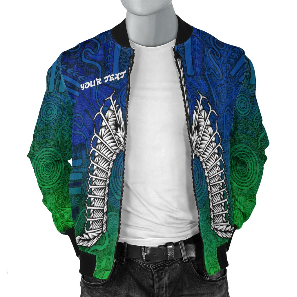 (Custom Text) Torres Strait Islanders Men's Bomber Jacket - Dhari Mask - Vibe Hoodie Shop