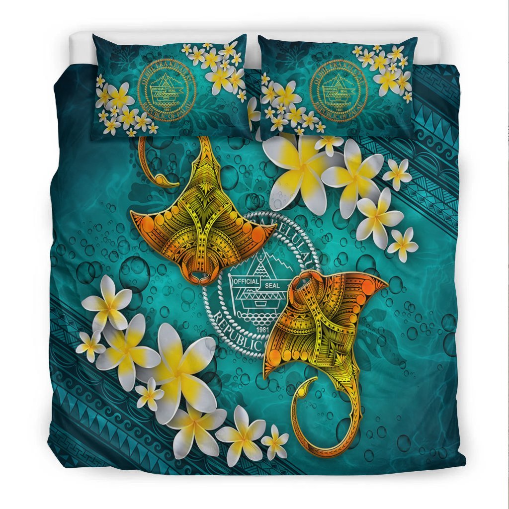 Palau Polynesian Bedding Set - Manta Ray Ocean - Vibe Hoodie Shop