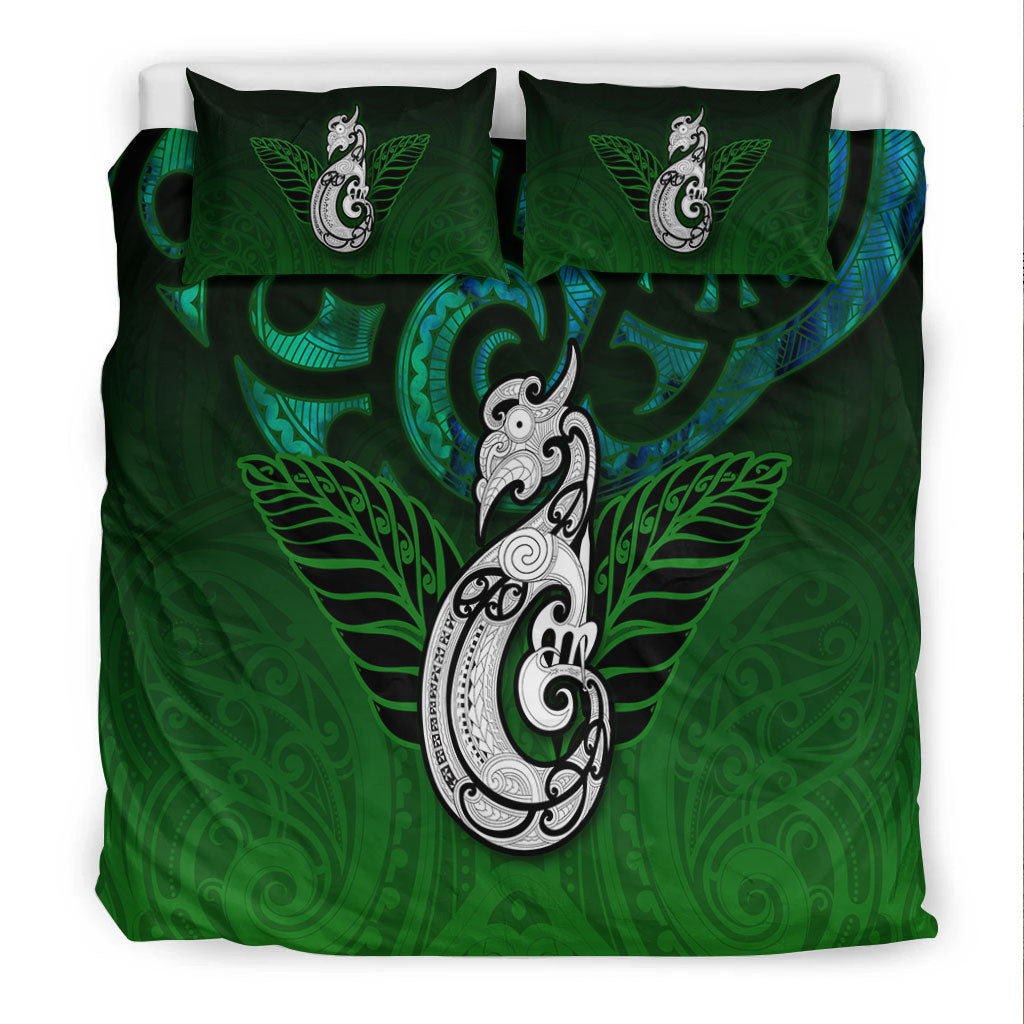 New Zealand Maori Bedding Set - Paua Shell Green - - Vibe Hoodie Shop