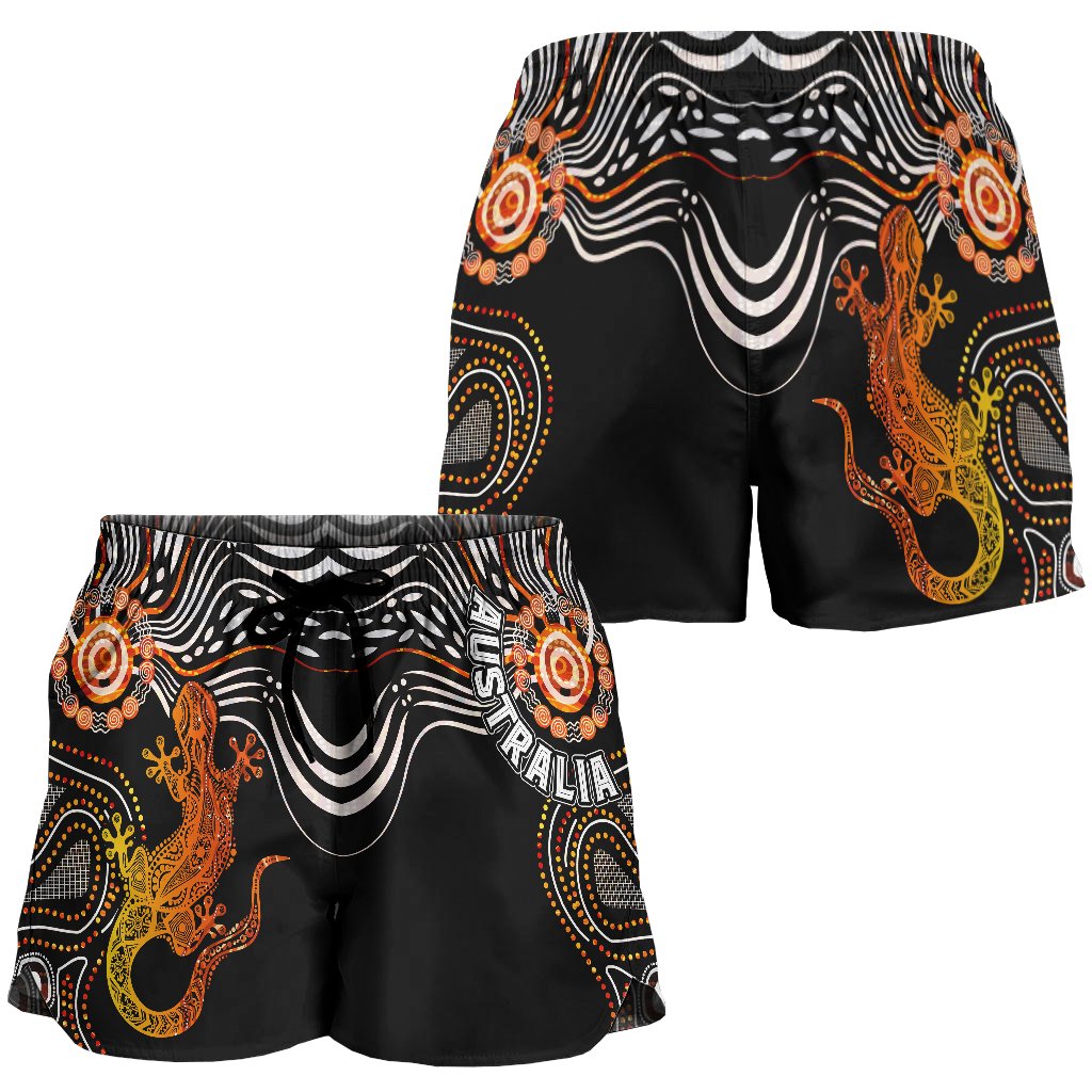 aboriginal-womens-shorts-lizard-sunshine