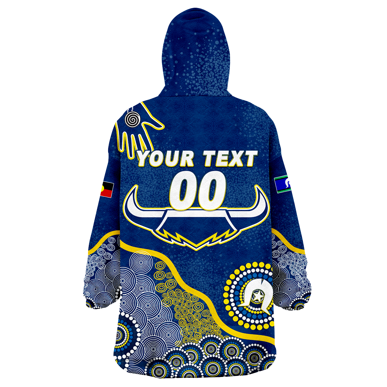 (Custom Personalised) Cowboys Rugby NAIDOC 2022 Aboriginal Wearable Blanket Hoodie - - Vibe Hoodie Shop