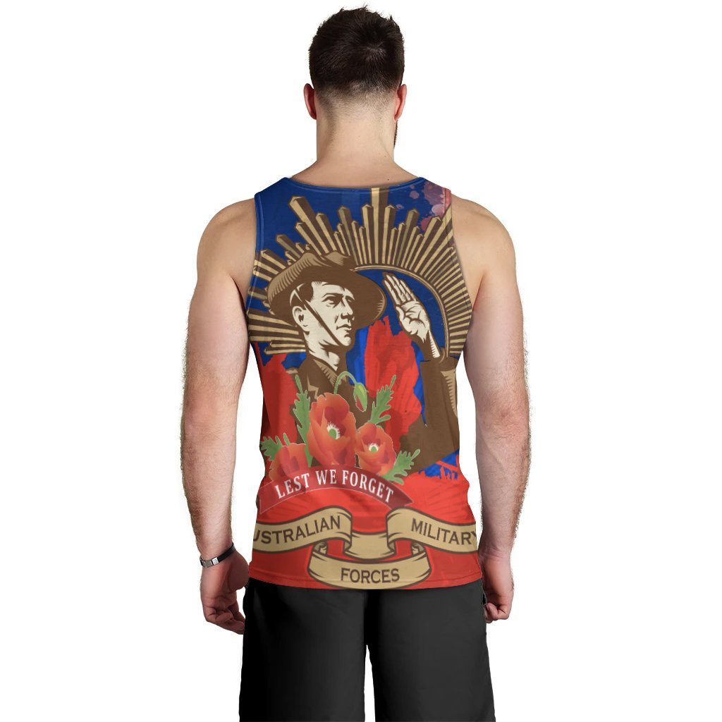 Men Tank Top - AANZAC Australia Remember Them - Vibe Hoodie Shop