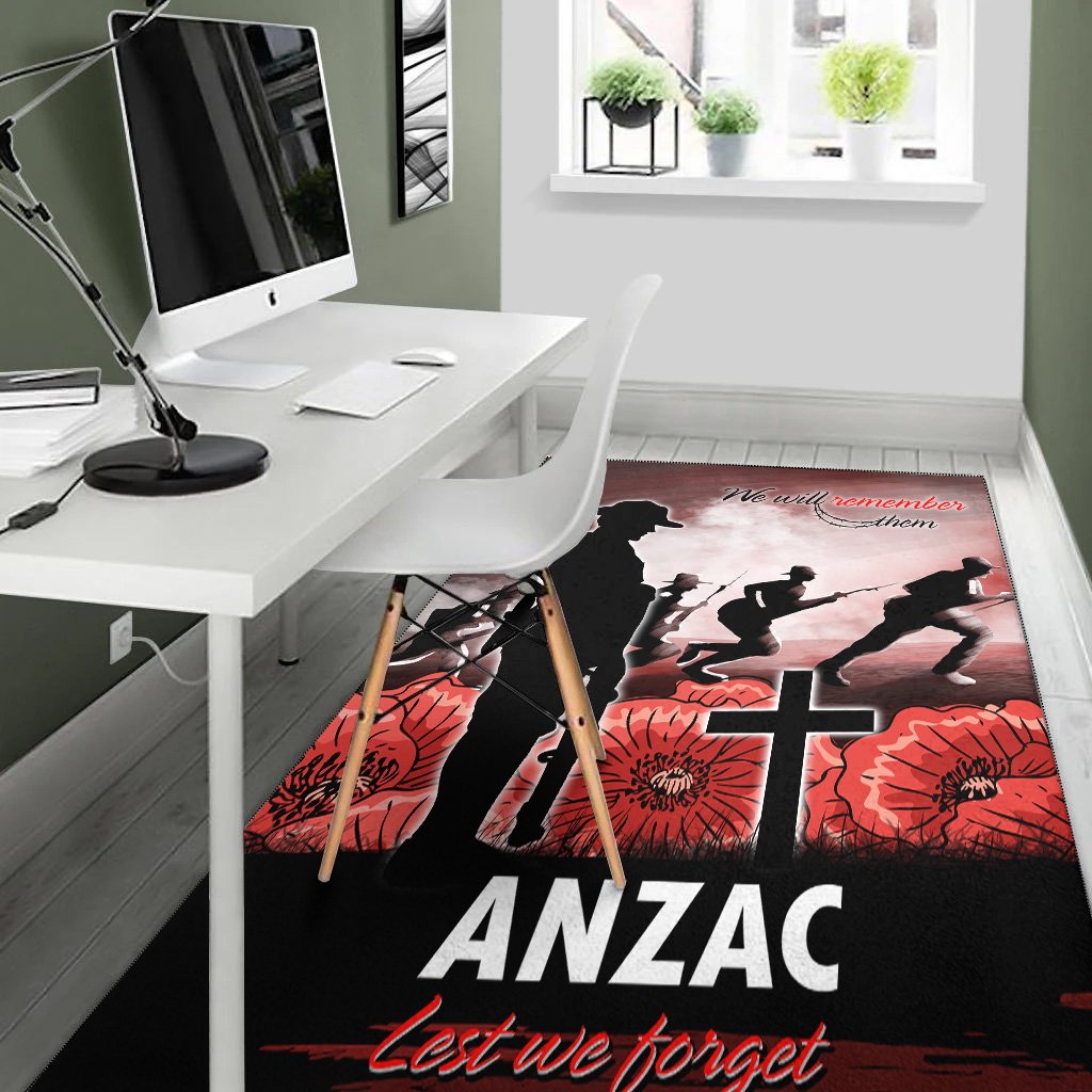 ANZAC Day Area Rug - We Will Remember Them Special Version - Vibe Hoodie Shop