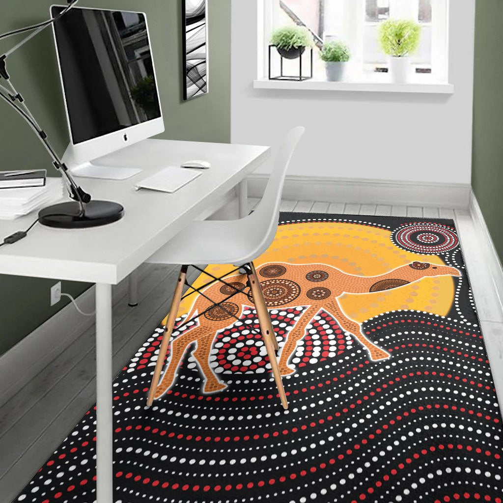 Aboriginal Area Rug - DREAMTIME DROMEDA Aboriginal Style - Vibe Hoodie Shop