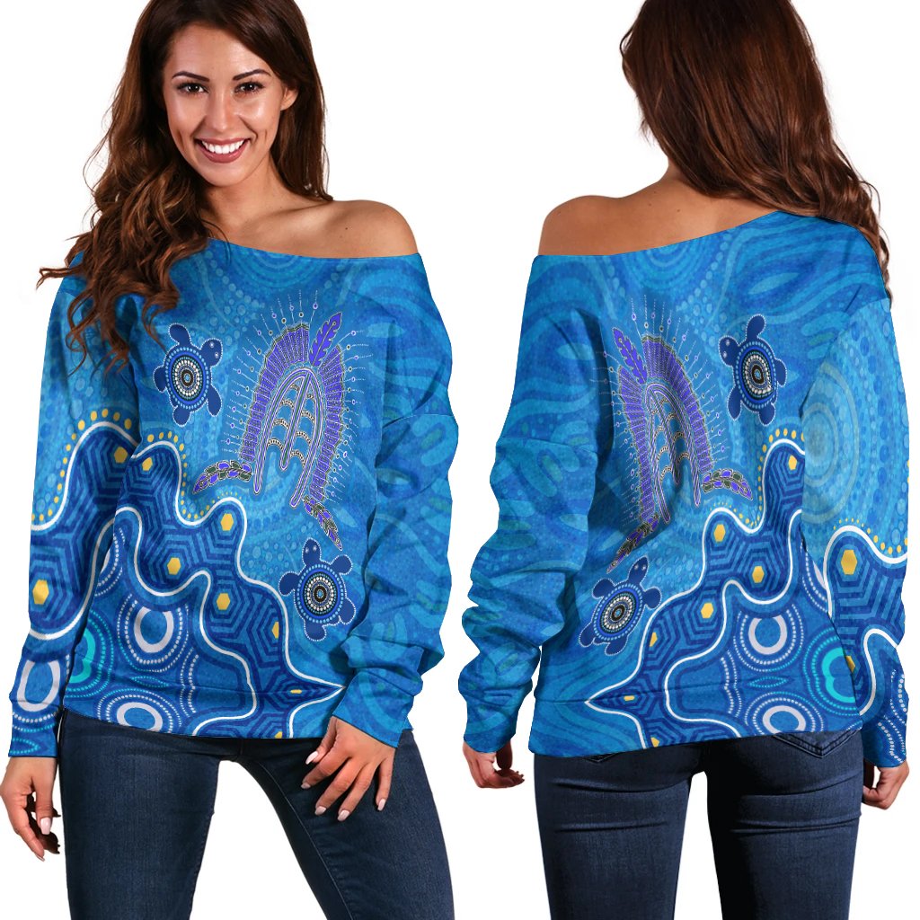 Torres Strait Women's Off Shoulder - Dhari And Turtle - Vibe Hoodie Shop