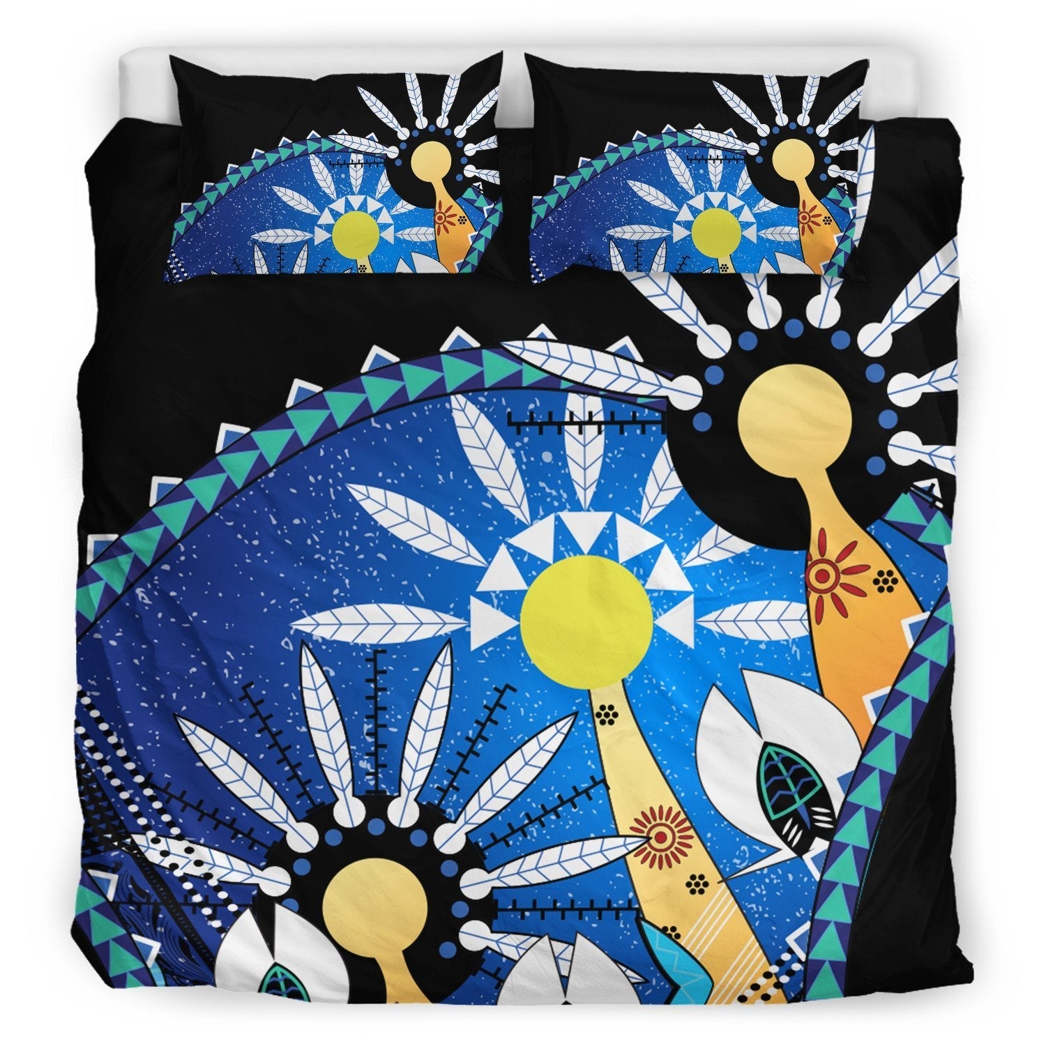 Vibe Hoodie Australia Torres Strait Bedding Set - Dhari Mask In Plam Tree - RLT20 - Vibe Hoodie Shop