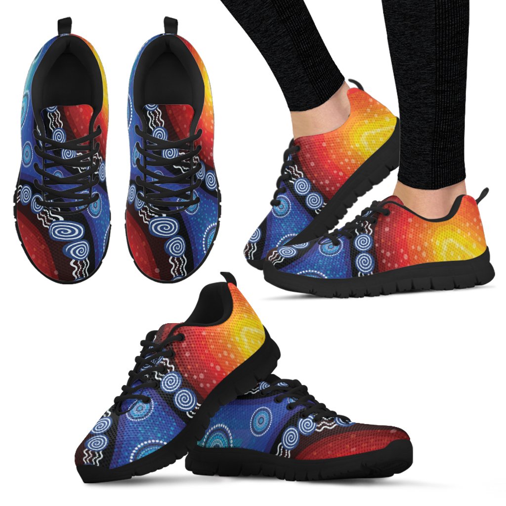 Sneakers - Aboriginal Color Dot Painting - Vibe Hoodie Shop