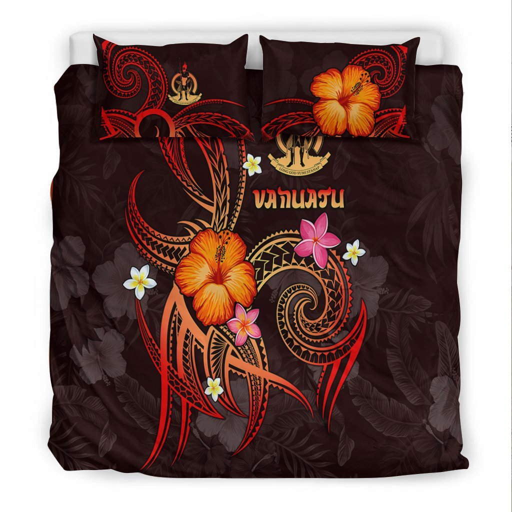 Vanuatu Polynesian Bedding Set - Legend of Vanuatu (Red) - Vibe Hoodie Shop