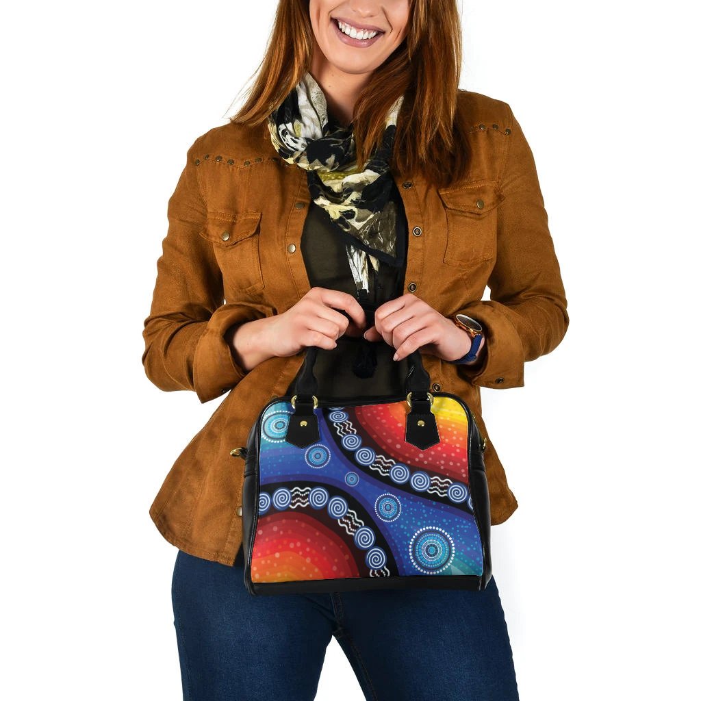 Shouder HandBag - Aboriginal Color Dot Painting - Vibe Hoodie Shop