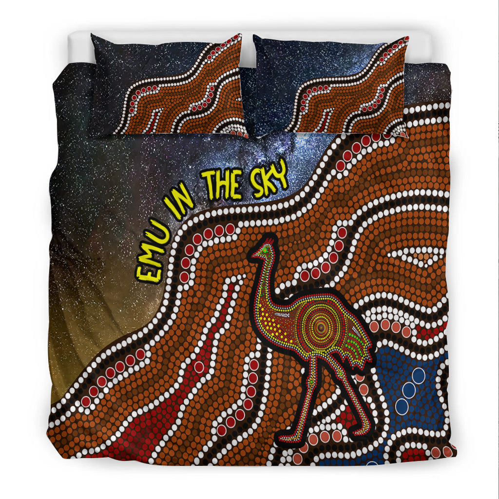 Emu In The Sky Australia Aboriginal Bedding Set - - Vibe Hoodie Shop