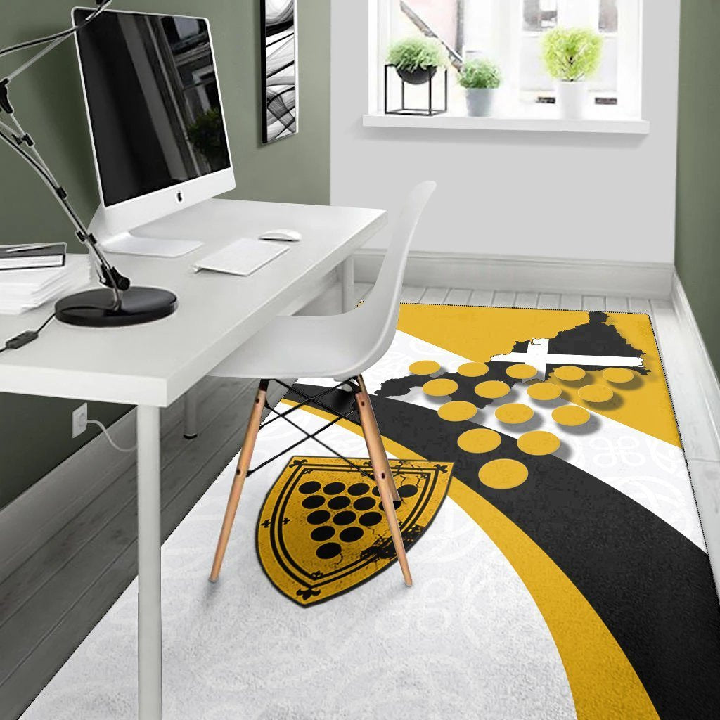 Cornwall Celtic Area Rug - Cornish Flag With Duke of Cornwall - Vibe Hoodie Shop