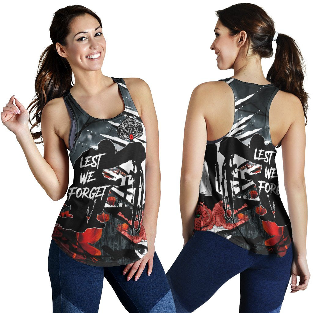ANZAC Day Woman's Racerback Tank - The Spirit of ANZAC - Vibe Hoodie Shop