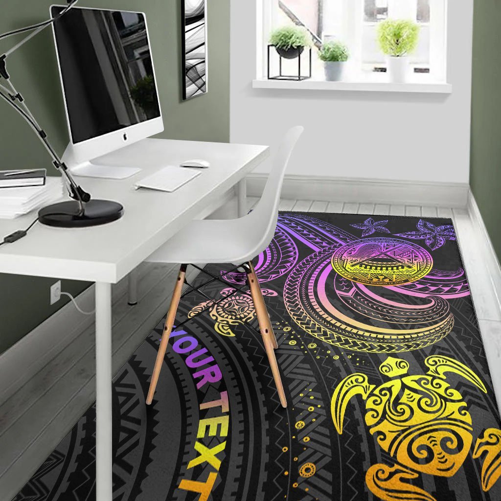 American Samoa Custom Personalised Area Rug - Pink Turtle - Vibe Hoodie Shop