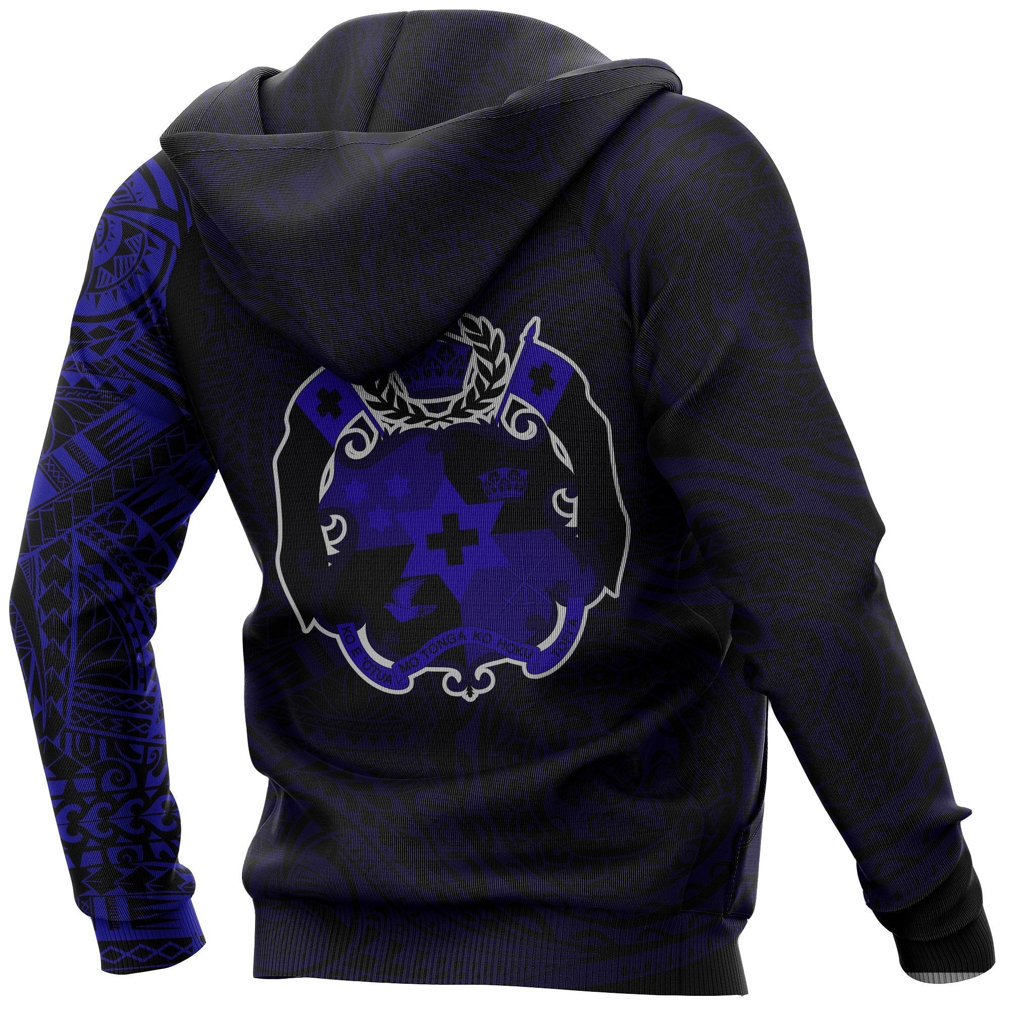 Hoodie Tonga In My Heart Polynesian Tattoo Style Blue - Vibe Hoodie Shop