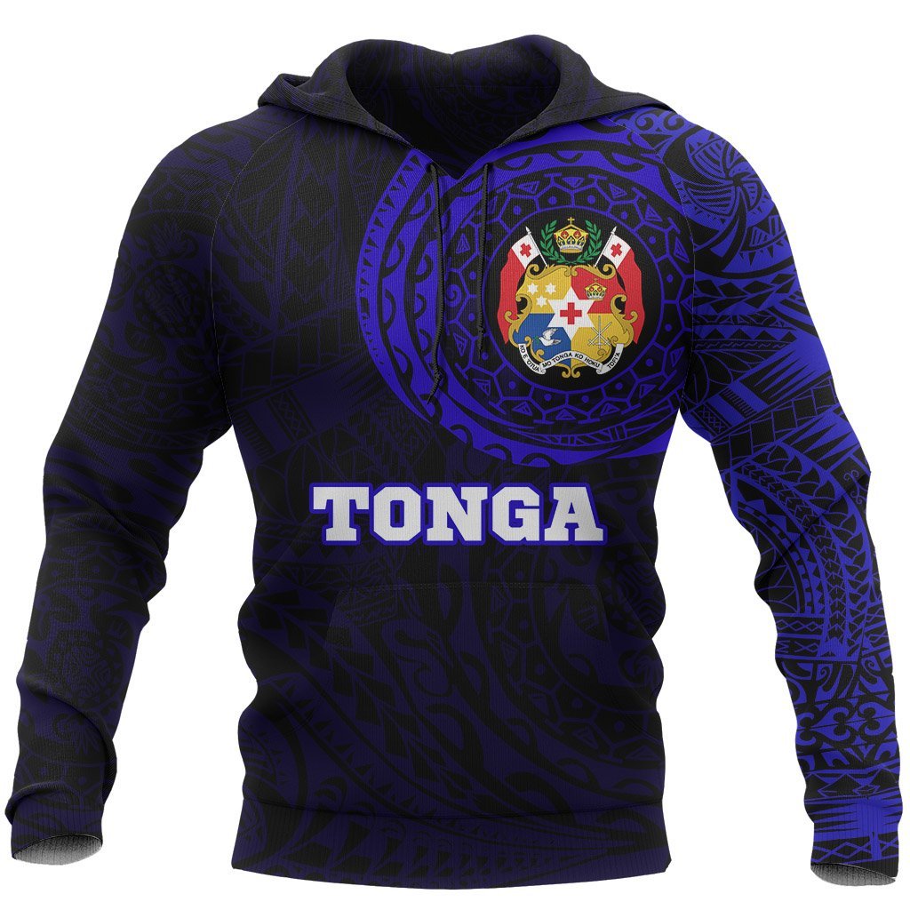 Hoodie Tonga In My Heart Polynesian Tattoo Style Blue - Vibe Hoodie Shop