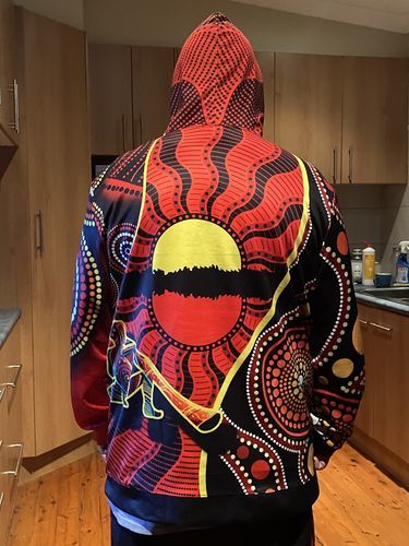 Hoodie - Australia Aboriginal Dots With Didgeridoo - Vibe Hoodie Shop