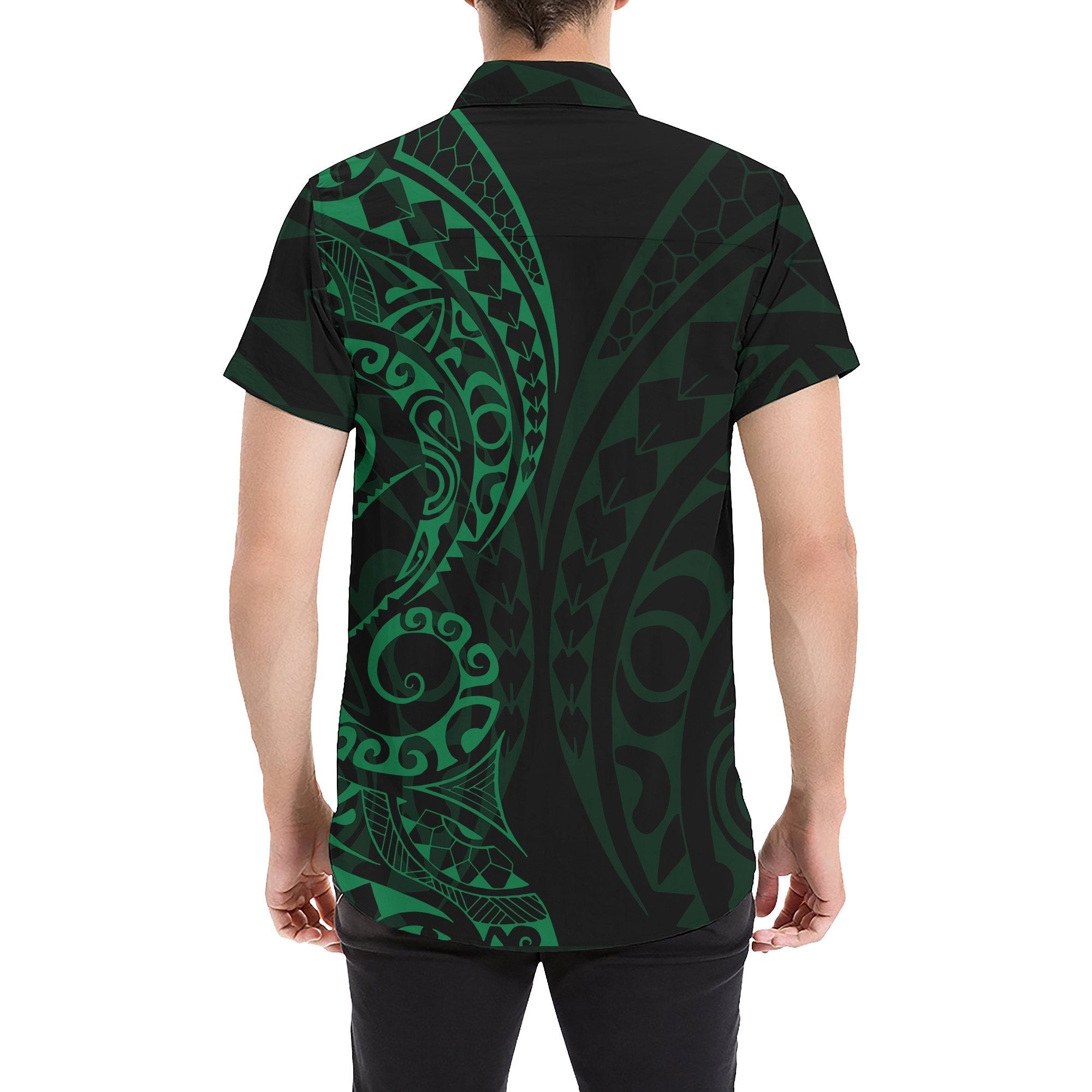 Guam Poly Short Sleeve Shirt Green - Vibe Hoodie Shop