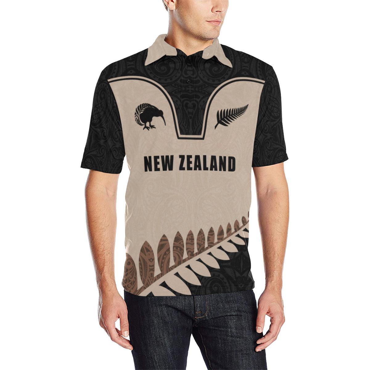 New Zealand Aotearoa Polo Shirt - Cricket Style Golden - Vibe Hoodie Shop