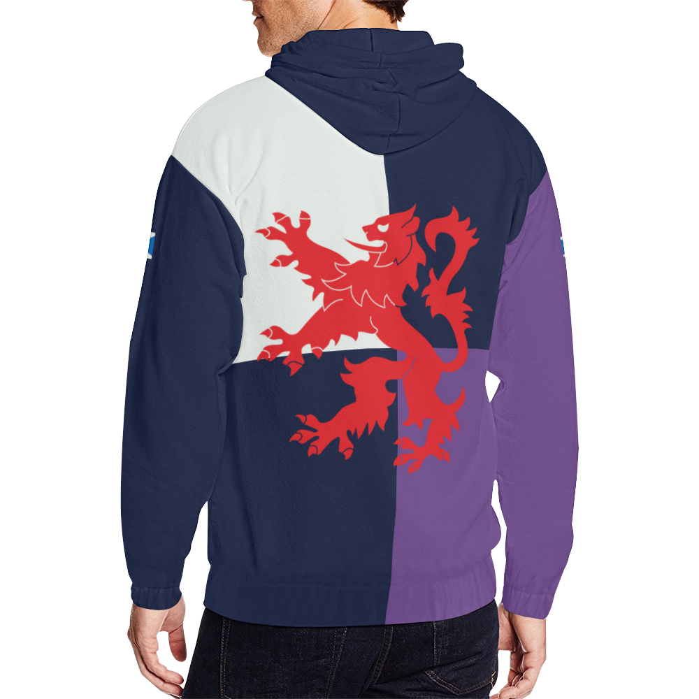 Scotland Lion Hoodie Flag Zip - Up - Vibe Hoodie Shop