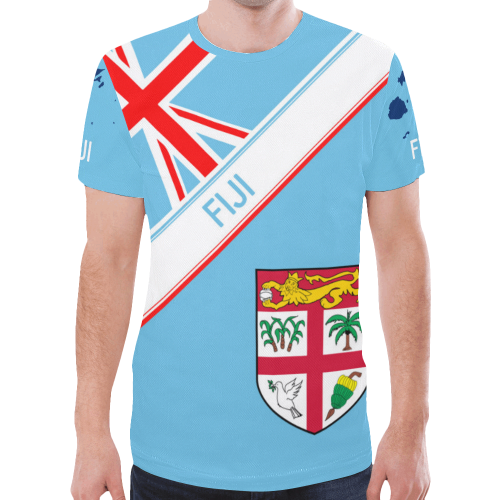 Fiji New All Over Print T shirt - Fijian Flag - Vibe Hoodie Shop