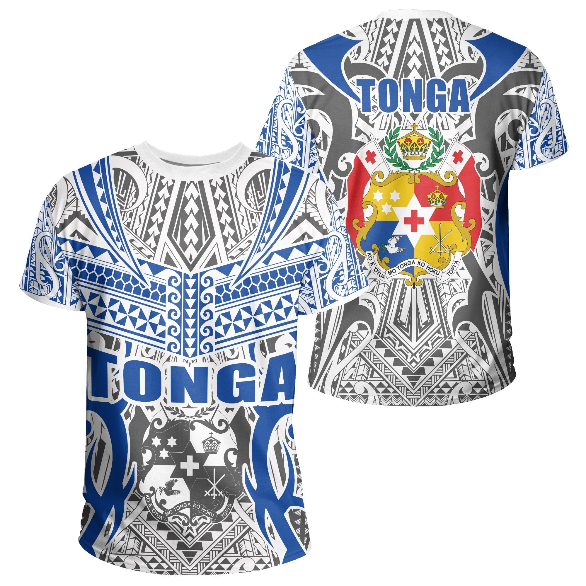 Tonga T shirt - Kingdom Of Tonga Tee White Blue - Vibe Hoodie Shop