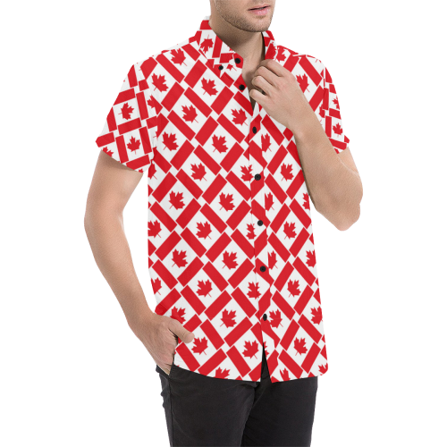 Canada Flag Seamless Short Sleeve Shirt - Vibe Hoodie Shop