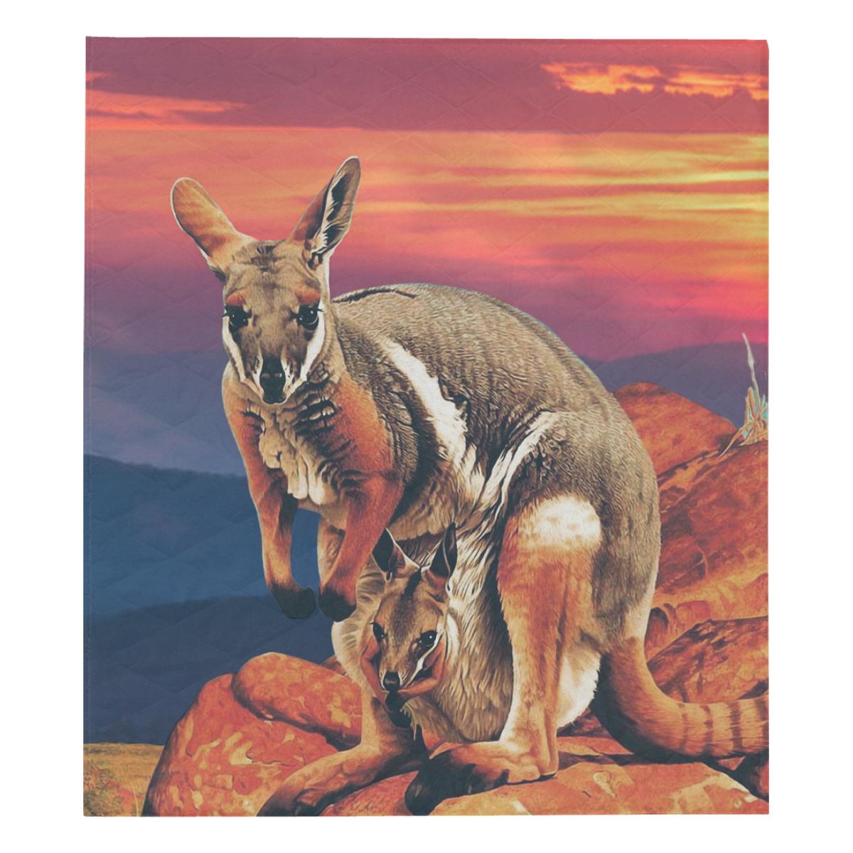 Quilt - Kangaroo Quilt Family Sunset - Vibe Hoodie Shop