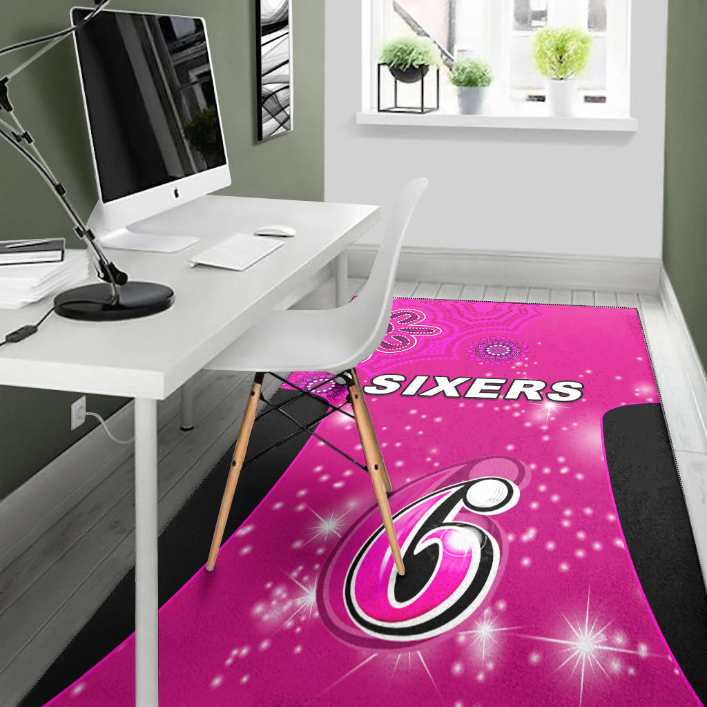 Sydney Sixers Area Rug Cricket Australia Aboriginal - Vibe Hoodie Shop