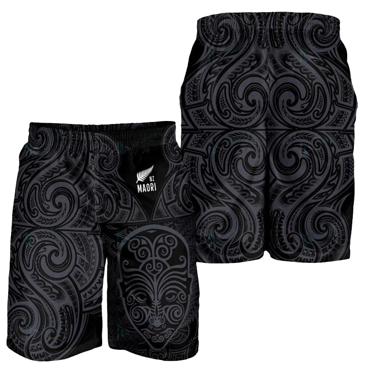 Aotearoa Men Shorts Maori Manaia Warrior Silver Fern - RLT13 - Vibe Hoodie Shop