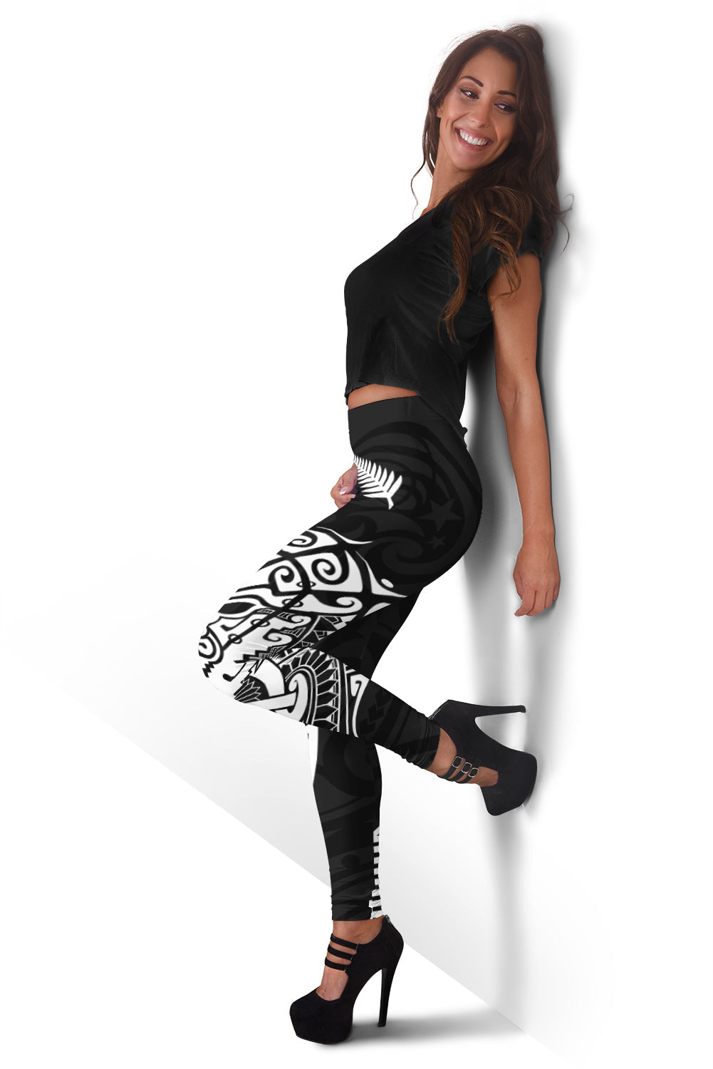 New Zealand Rugby Women Leggings Haka mix Ta Moko - Vibe Hoodie Shop